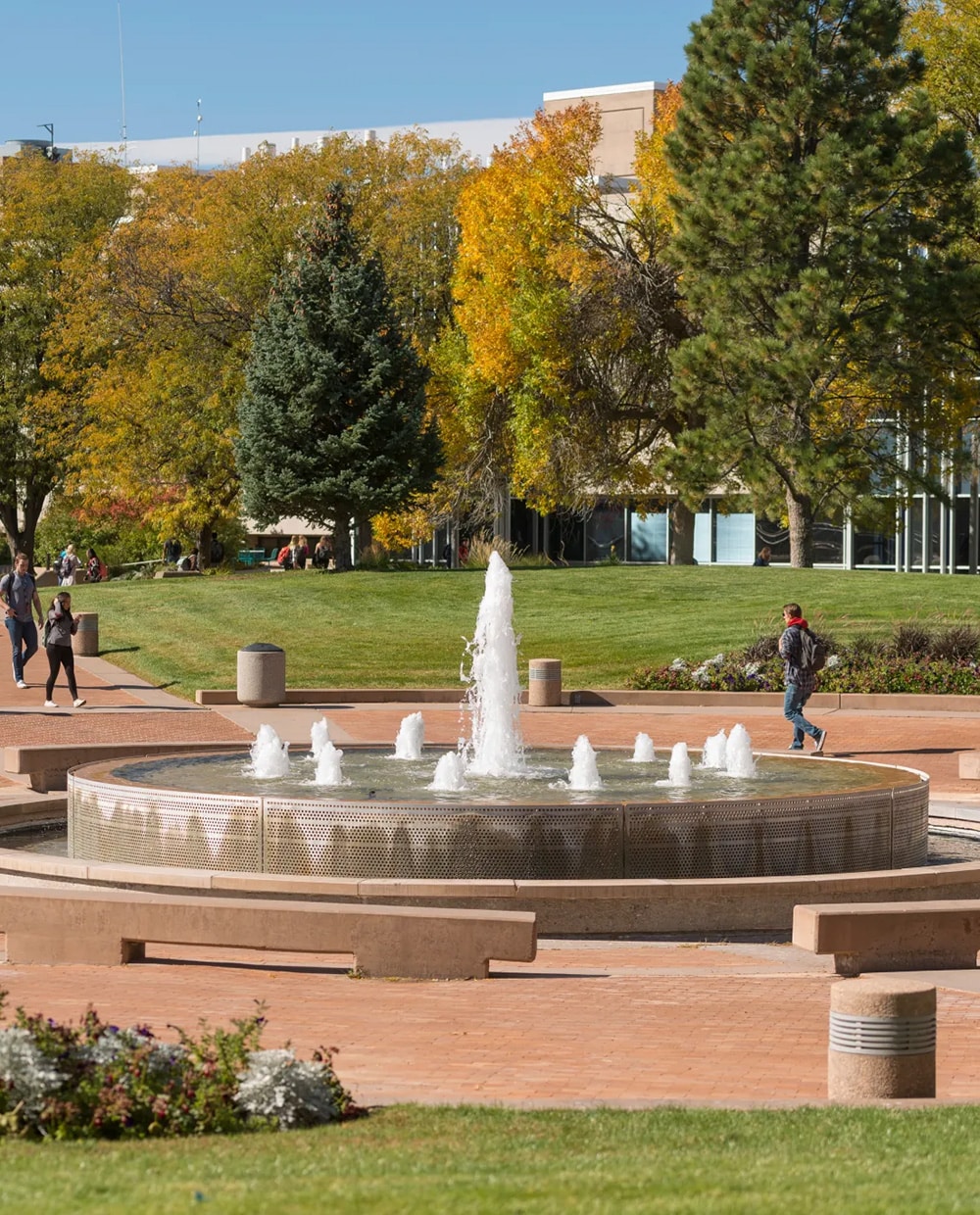 A fountain on CSU Pueblo's campus